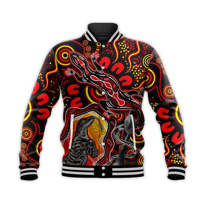 custom-personalised-aboriginal-lizard-baseball-jacket-red-color