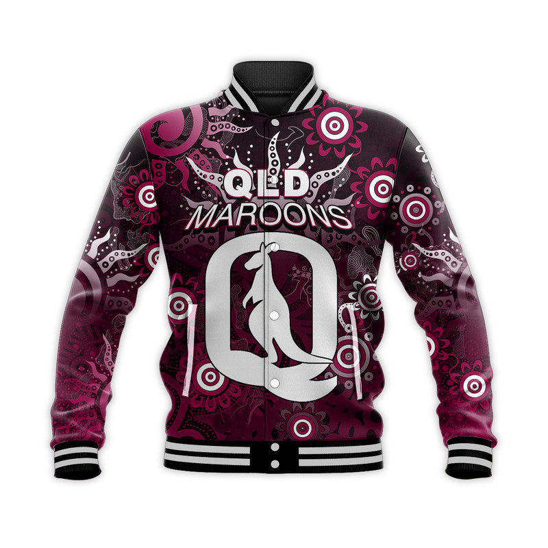 (Custom Personalised) QLD Maroons Baseball Jacket  Aboriginal  LT6