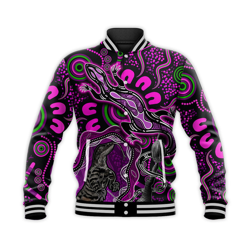 custom-personalised-aboriginal-lizard-baseball-jacket-pink-color