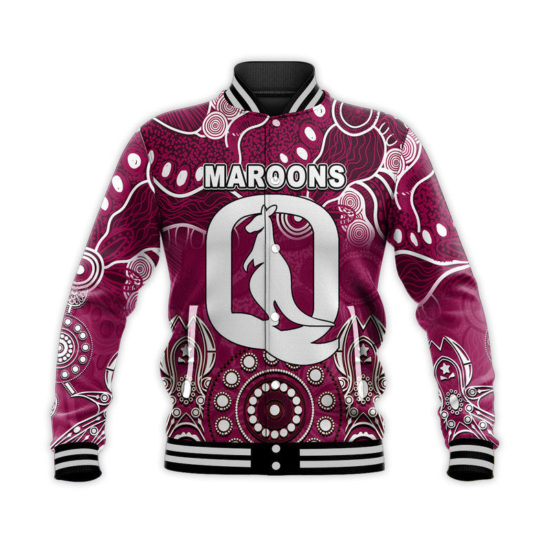 (Custom Personalised) Queensland Maroons Baseball Jacket  Aboriginal  LT6