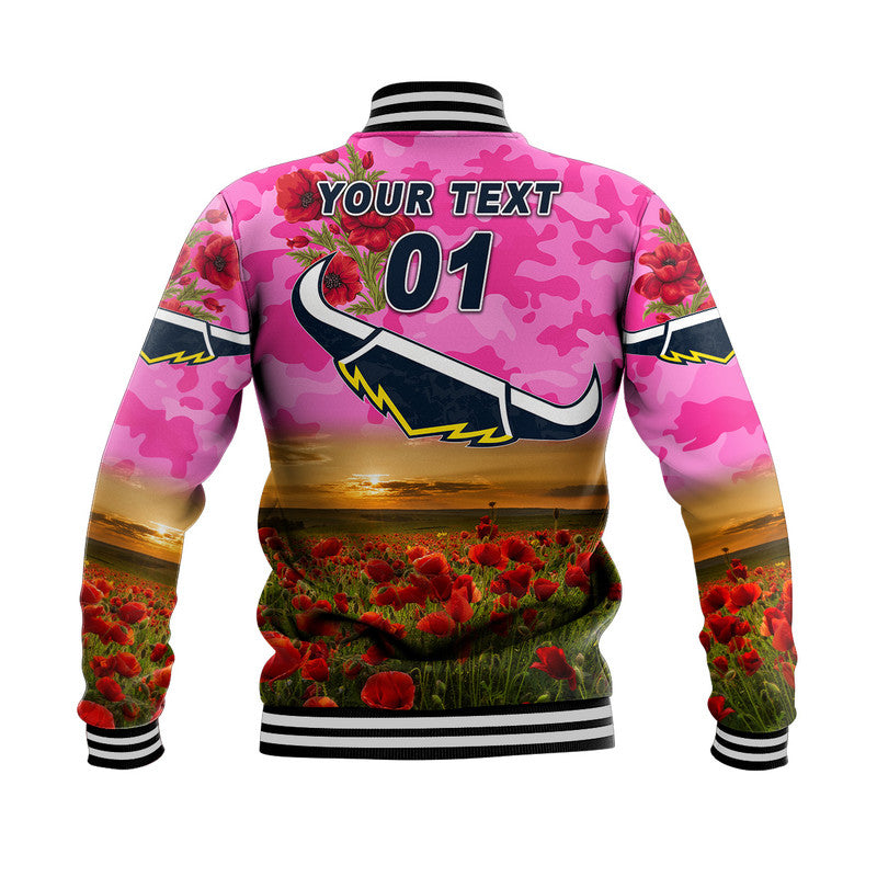 custom-personalised-north-queensland-cowboys-anzac-2022-baseball-jacket-poppy-flowers-vibes-pink