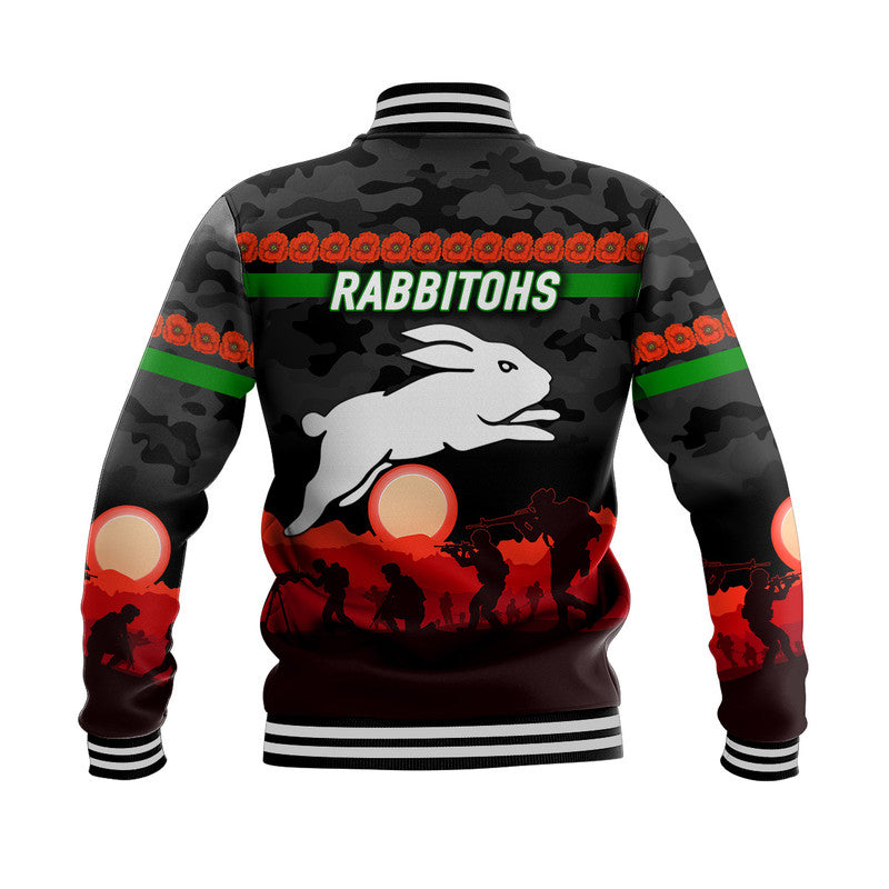 south-sydney-rabbitohs-anzac-2022-baseball-jacket-simple-style-black