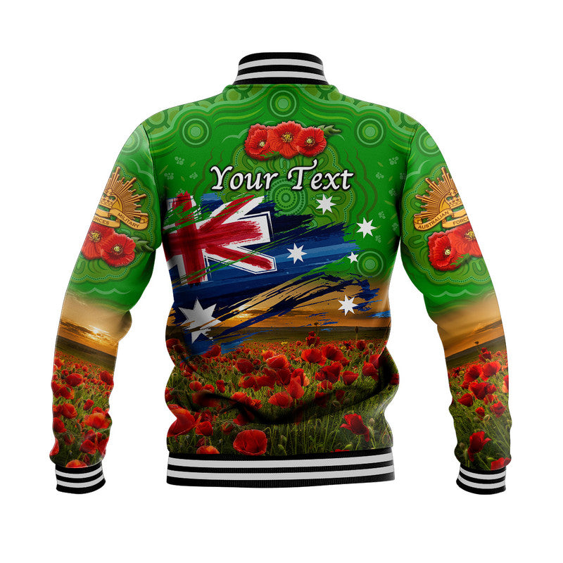 custom-personalised-australia-aboriginal-anzac-baseball-jacket-poppy-vibes-green