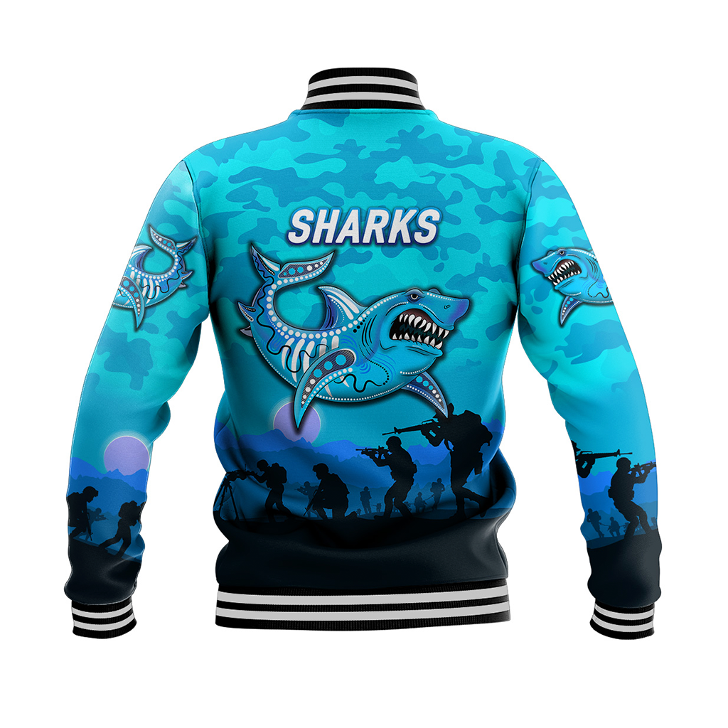 cronulla-sutherland-sharks-anzac-2022-baseball-jacket-simple-style-blue