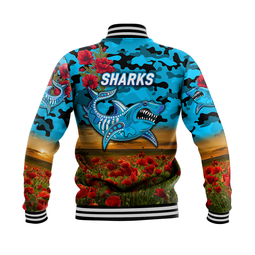 cronulla-sutherland-sharks-anzac-2022-baseball-jacket-poppy-flowers-vibes