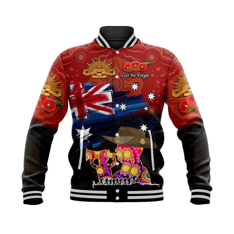 custom-personalised-australia-aboriginal-anzac-baseball-jacket-remembrance-vibes-red