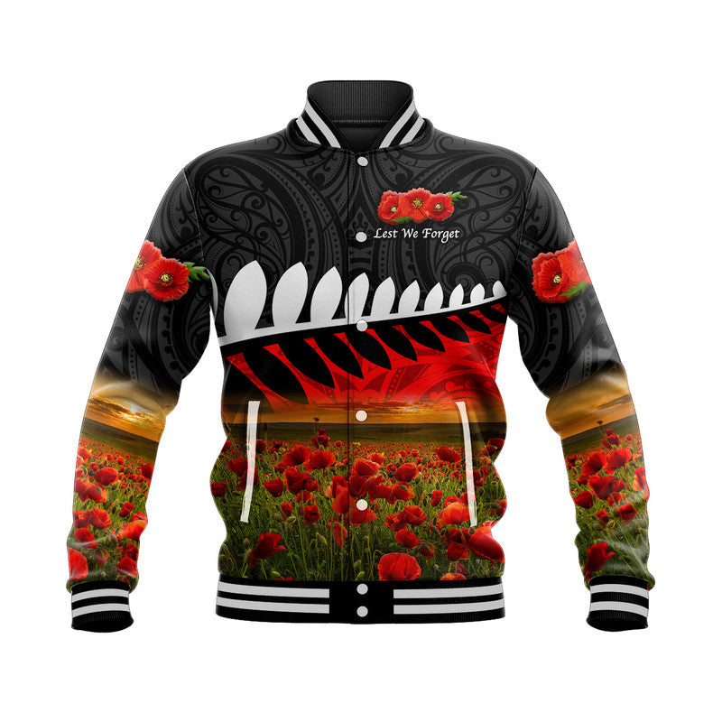 custom-personalised-new-zealand-maori-anzac-baseball-jacket-poppy-vibes-black