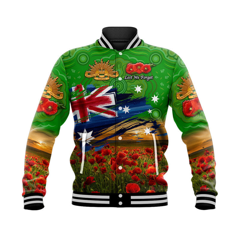 australia-aboriginal-anzac-baseball-jacket-poppy-vibes-green