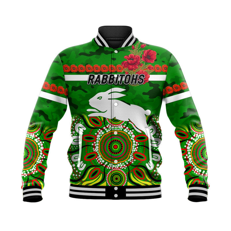 custom-personalised-south-sydney-rabbitohs-anzac-2022-baseball-jacket-indigenous-vibes-green