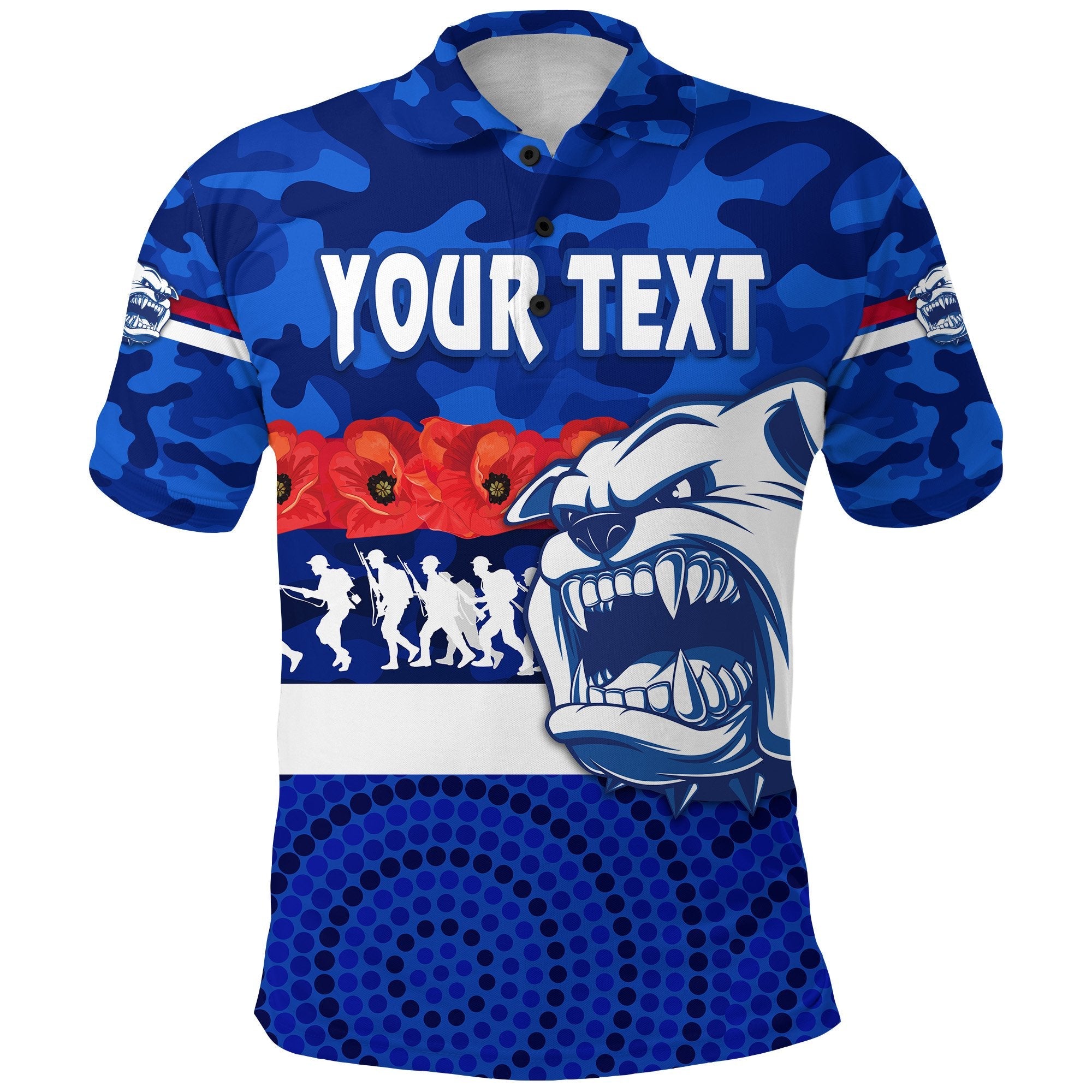 custom-personalised-western-bulldogs-polo-shirt-anzac-day-poppy-flower