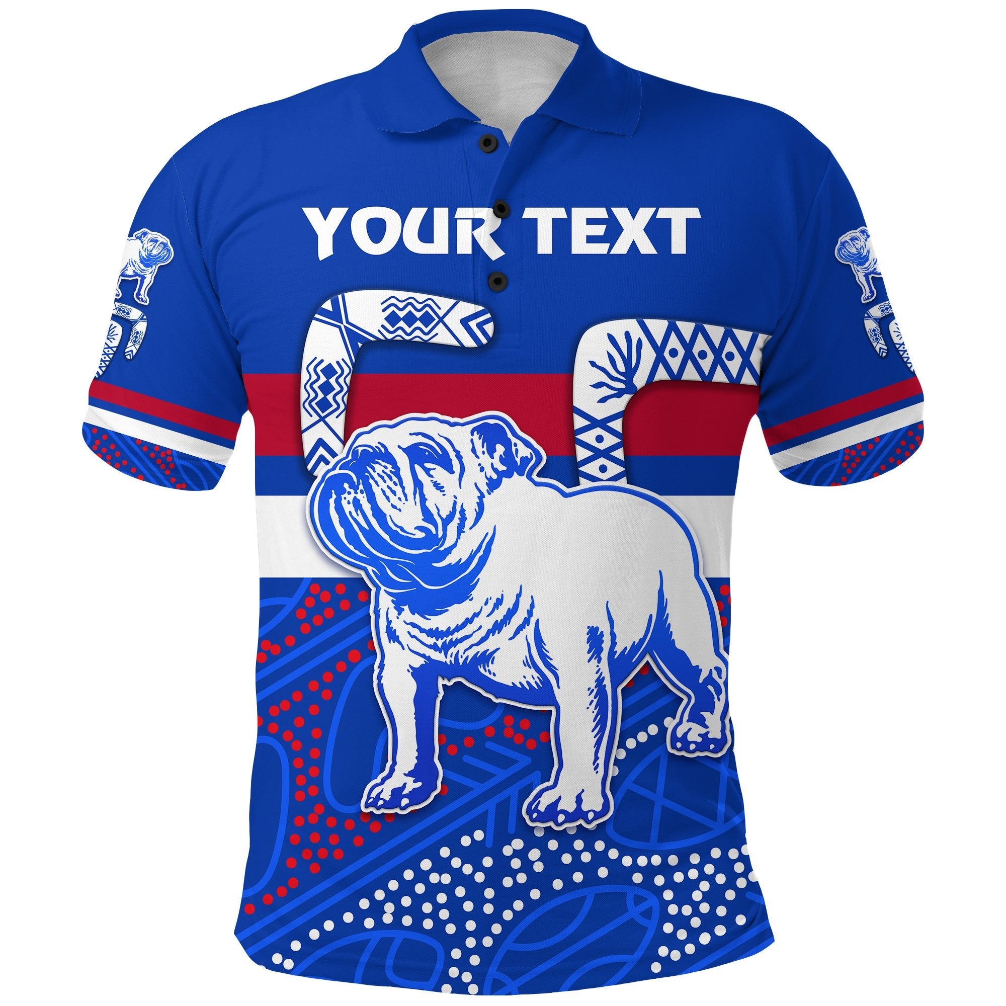 custom-personalised-western-polo-shirt-bulldogs-indigenous-simple-style