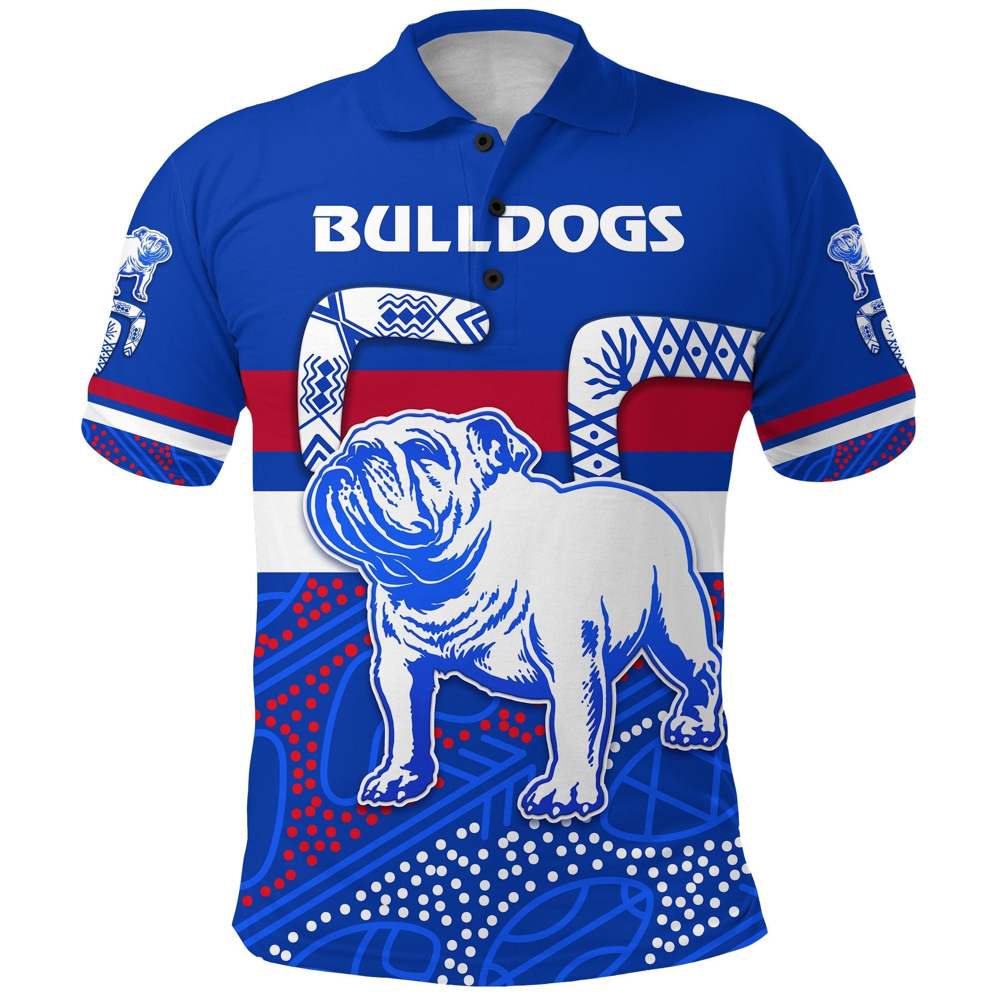 custom-personalised-western-polo-shirt-bulldogs-indigenous-simple-style-custom-text-and-number