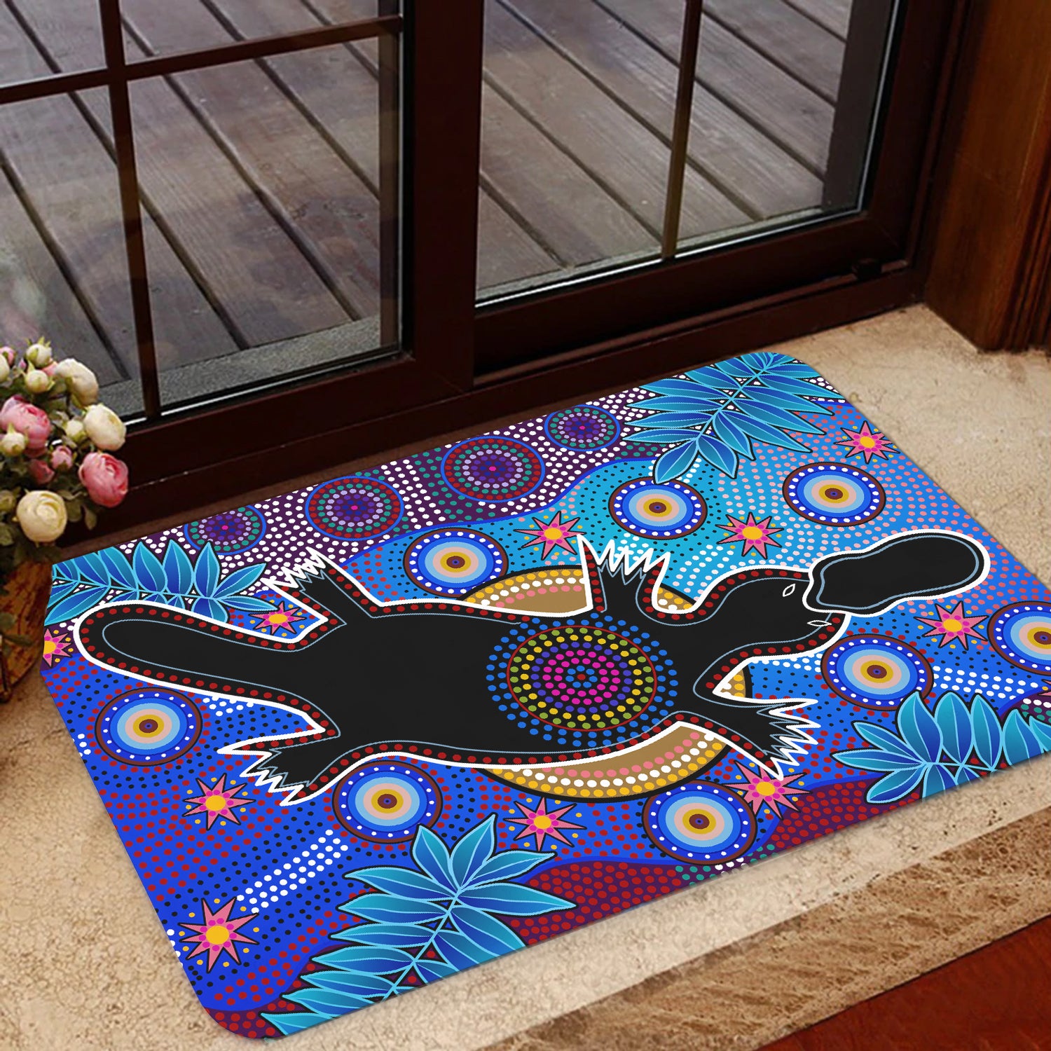 australia-aboriginal-door-mat-indigenous-platypus