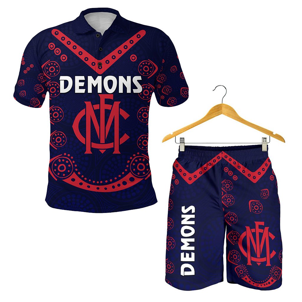 combo-polo-shirt-and-men-short-melbourne-demons-indigenous-football