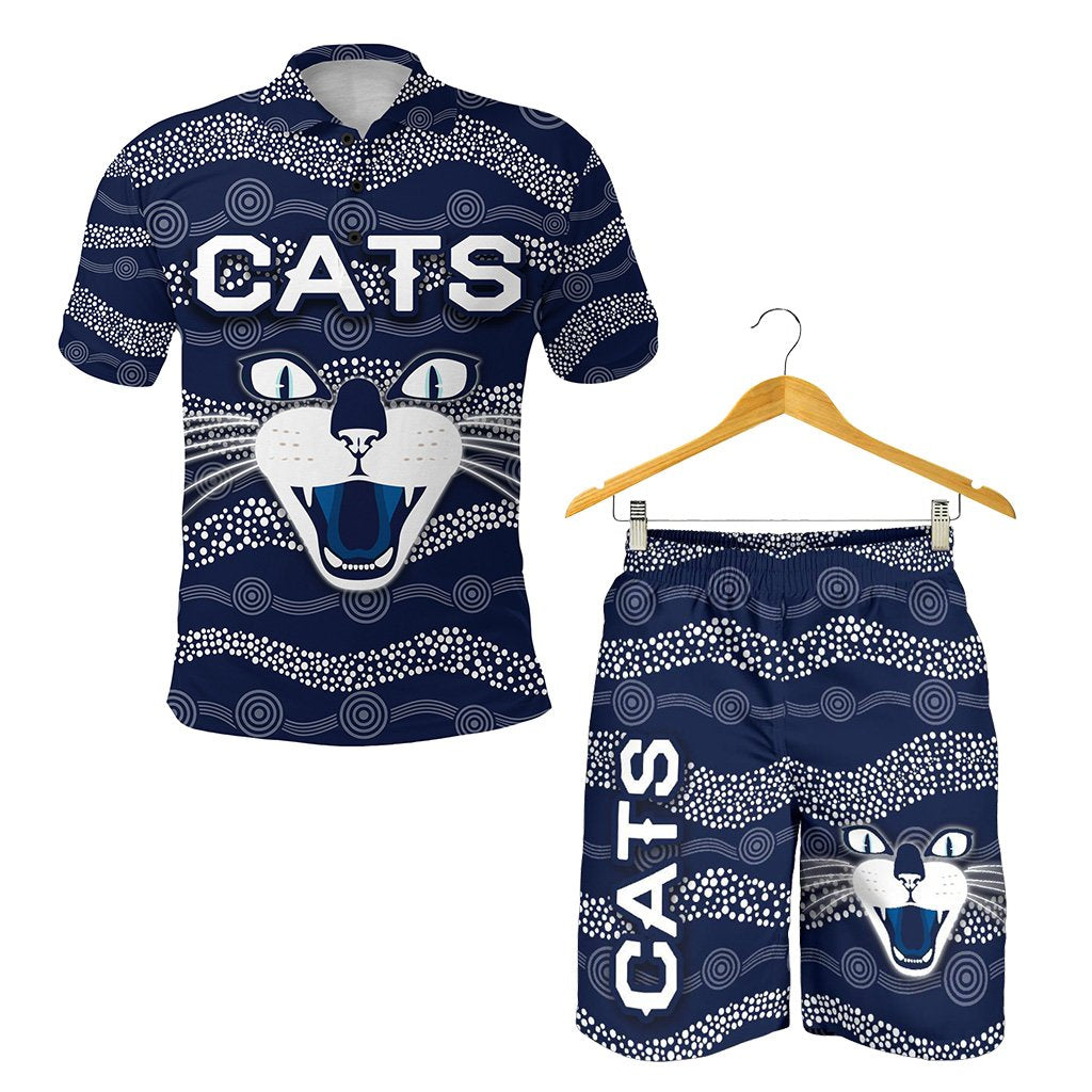 combo-polo-shirt-and-men-short-geelong-cats-indigenous-navy