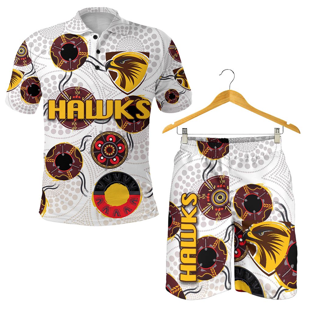 combo-polo-shirt-and-men-short-hawthorn-hawks-indigenous-white