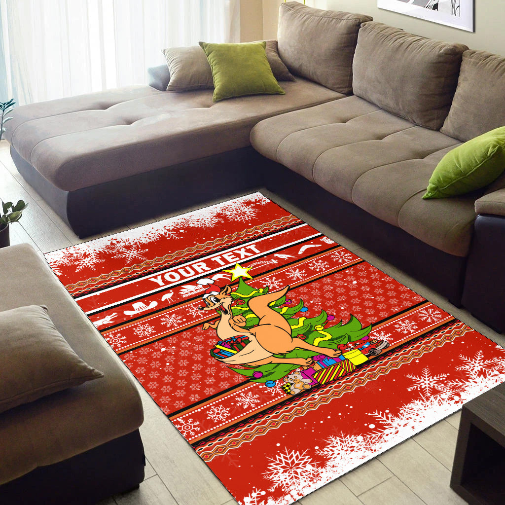 (Custom Personalised) Australia Christmas Kaganroo Aboriginal Pattern Area Rug - LT2