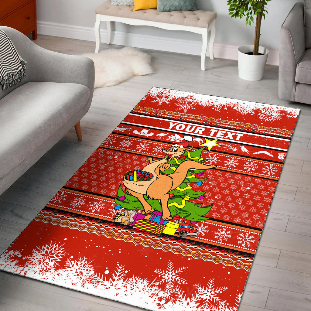 (Custom Personalised) Australia Christmas Kaganroo Aboriginal Pattern Area Rug - LT2