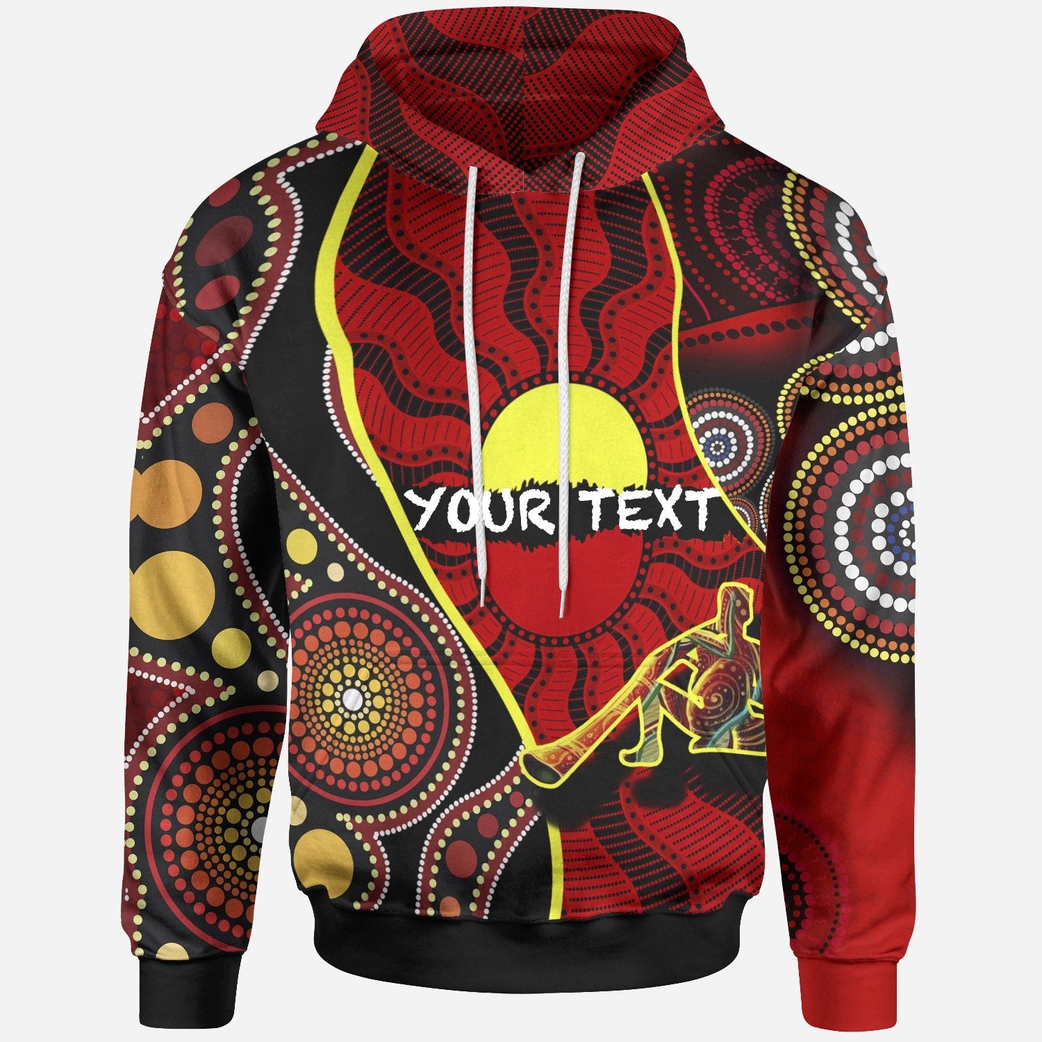 [Custom] Hoodie - Australia Aboriginal Dots With Didgeridoo