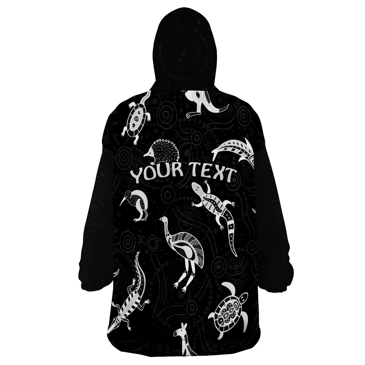 custom-personalised-aboriginal-art-animals-australia-version-black-wearable-blanket-hoodie