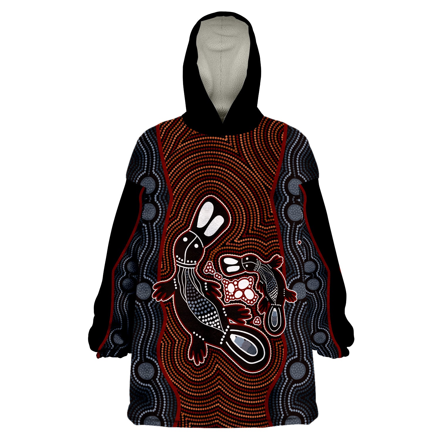 custom-personalised-aboriginal-dot-platypus-victory-wearable-blanket-hoodie