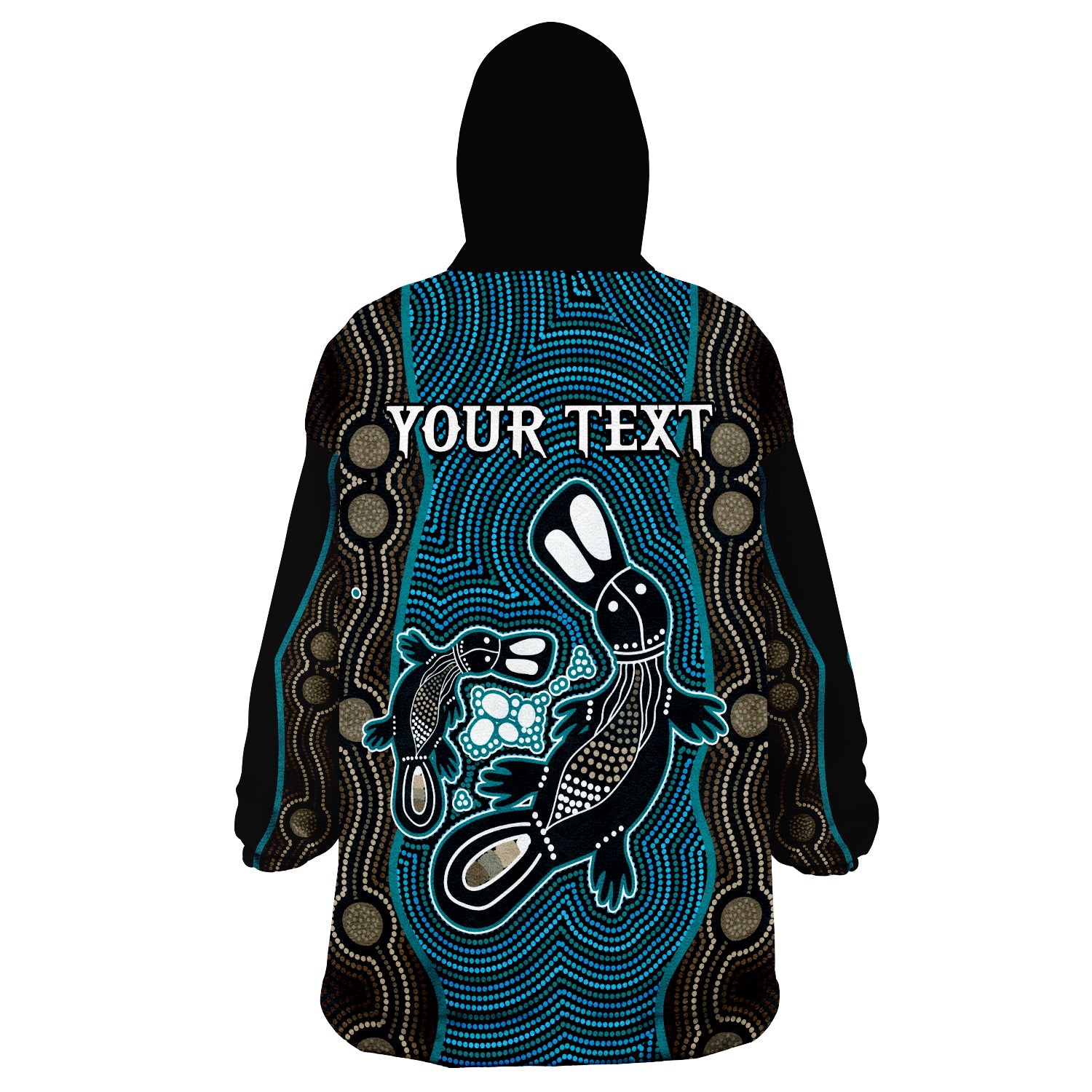 custom-personalised-aboriginal-dot-platypus-victory-version-blue-wearable-blanket-hoodie