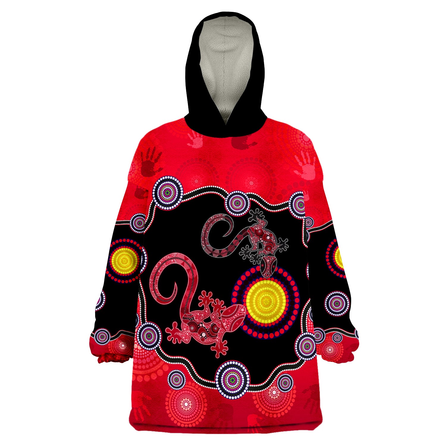 custom-personalised-aboriginal-lizard-attracted-australia-version-red-wearable-blanket-hoodie