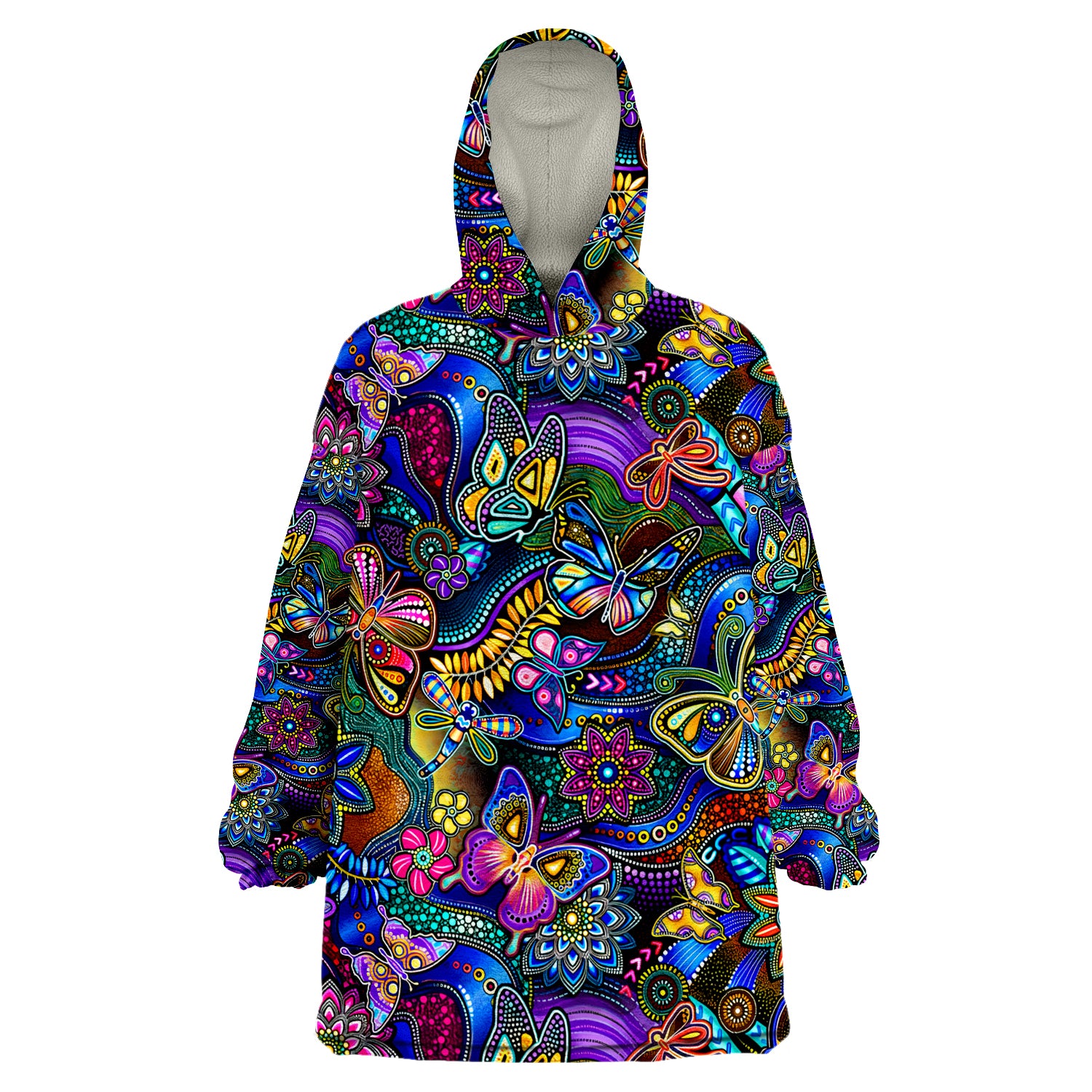 custom-personalised-aussie-animal-aboriginal-art-special-ver02-wearable-blanket-hoodie