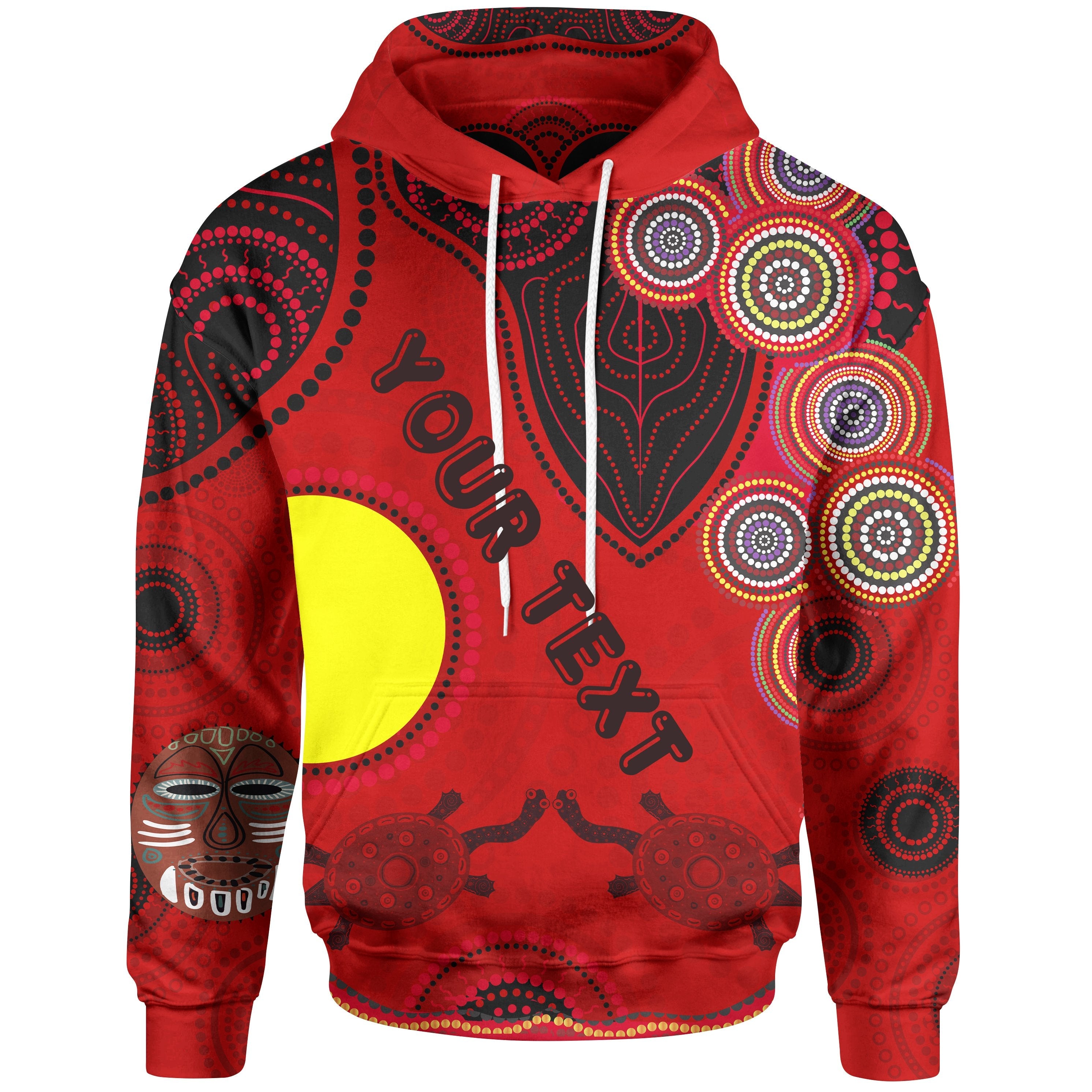 custom-text-hoodie-aboriginal-animal-dot-pattern