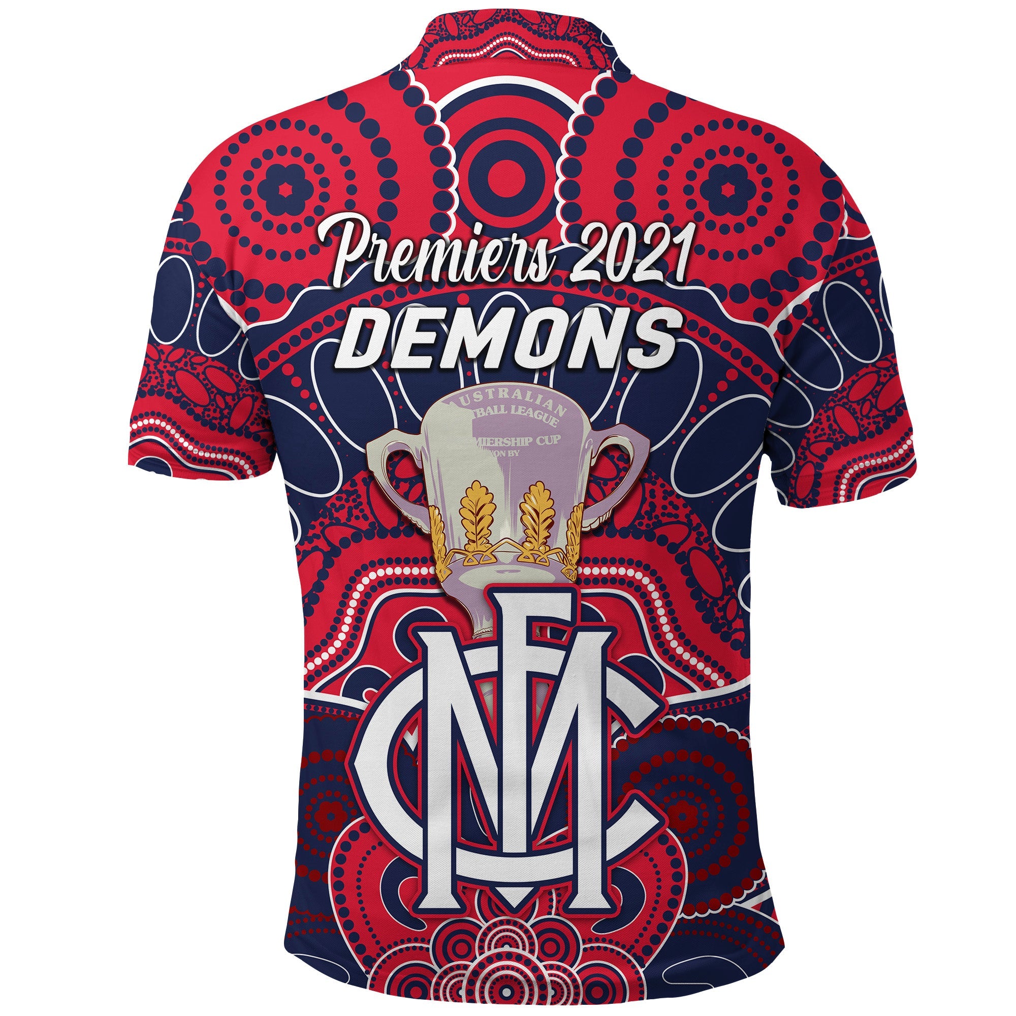 melbourne-demons-indigenous-polo-shirt-football-2021-premiers-trophy