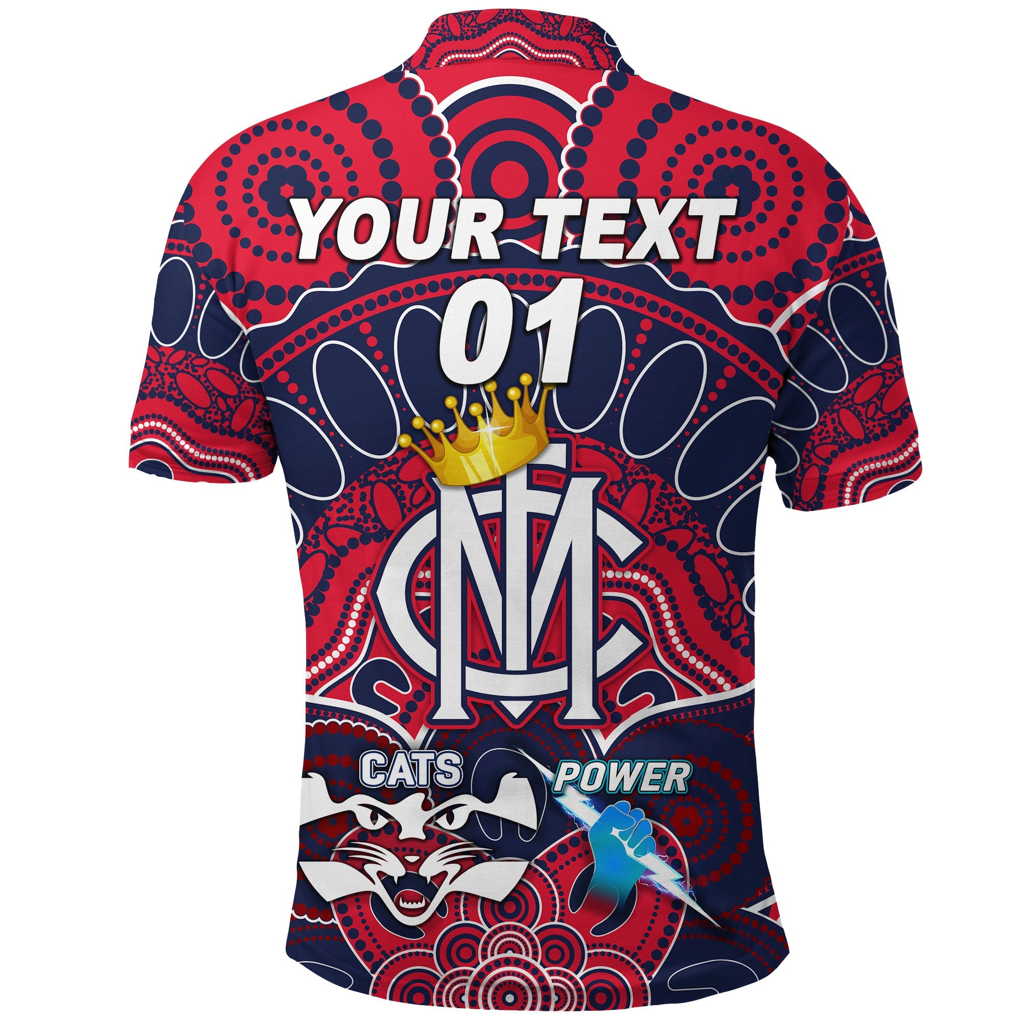 custom-personalised-melbourne-demons-indigenous-polo-shirt-football-2021-premiers-the-king-custom-text-and-number