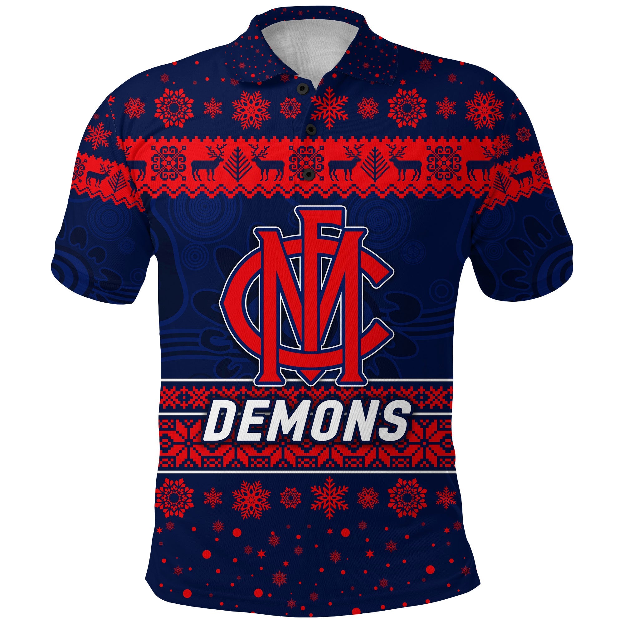 custom-personalised-melbourne-demons-polo-shirt-christmas-simple-style