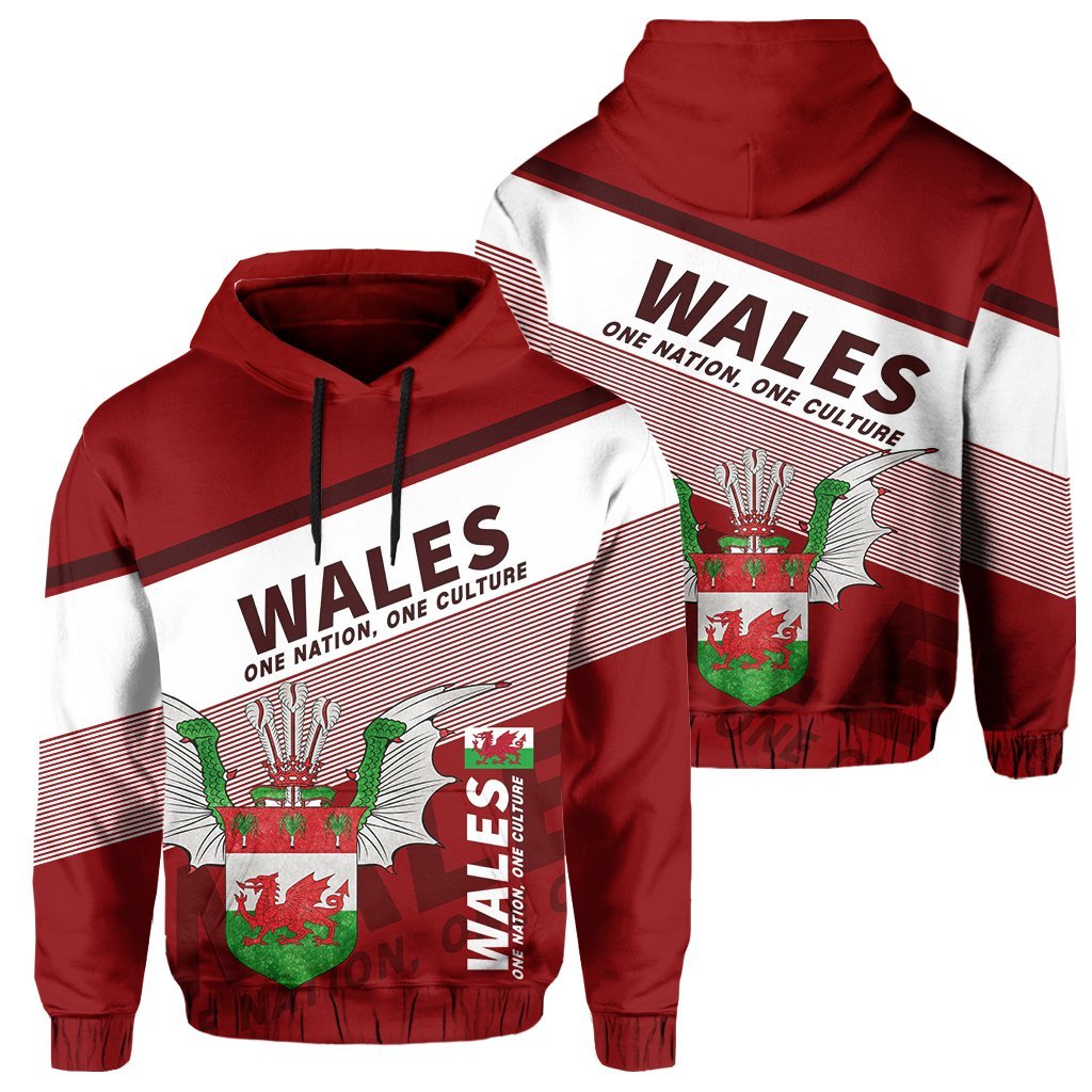 Wales Hoodie Flag Motto Red - Limited Style