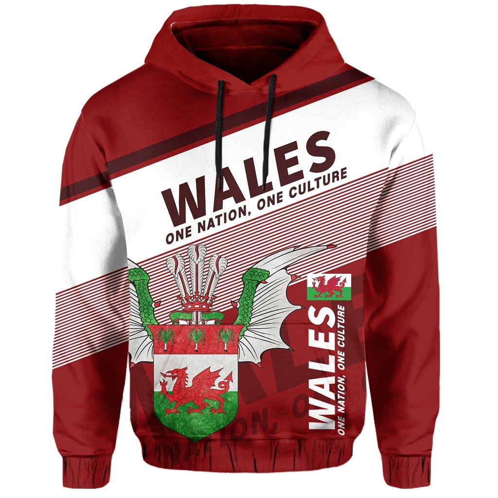 Wales Hoodie Flag Motto Red - Limited Style