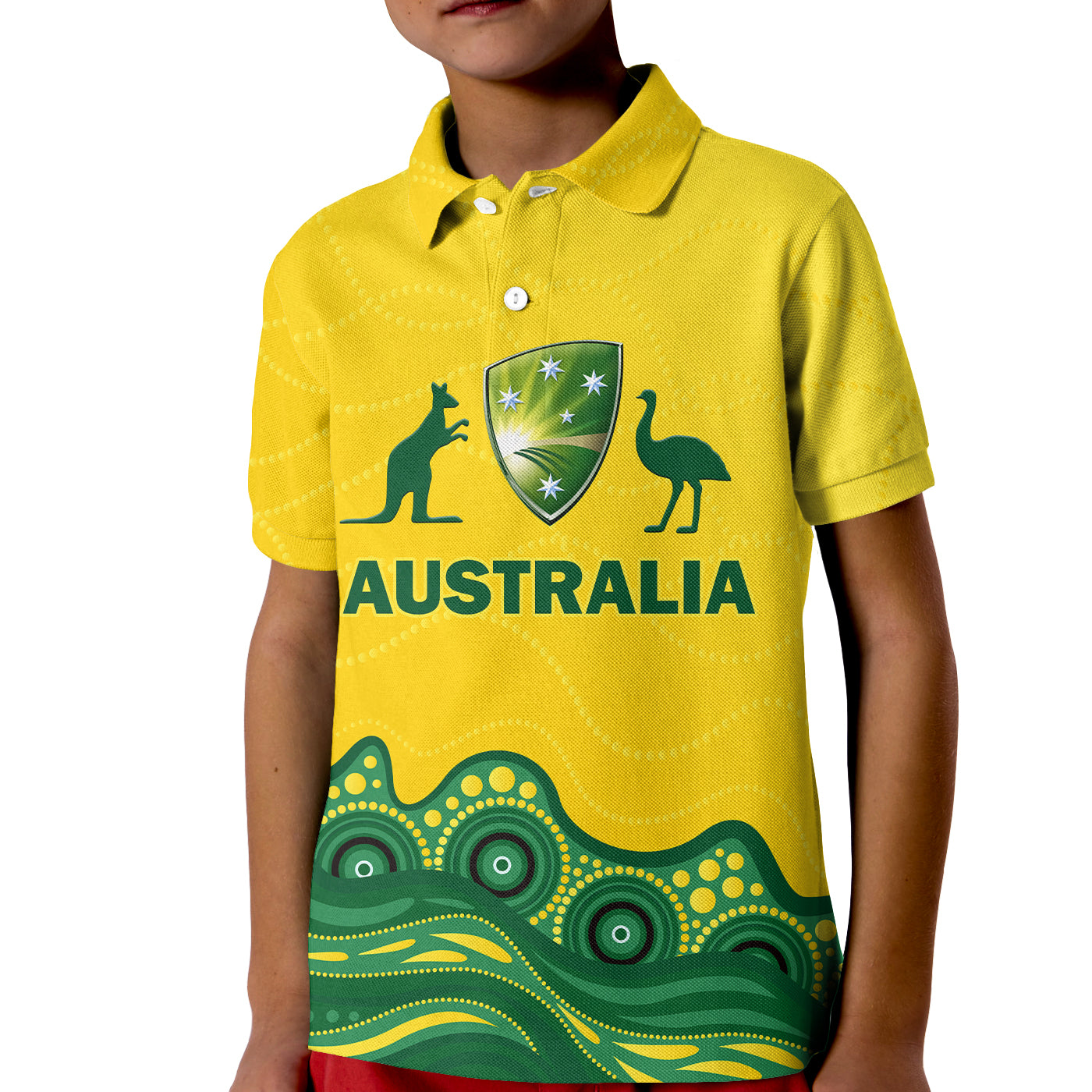 (Custom Personalised) Australia Cricket Aboriginal Pattern Polo Shirt - LT2