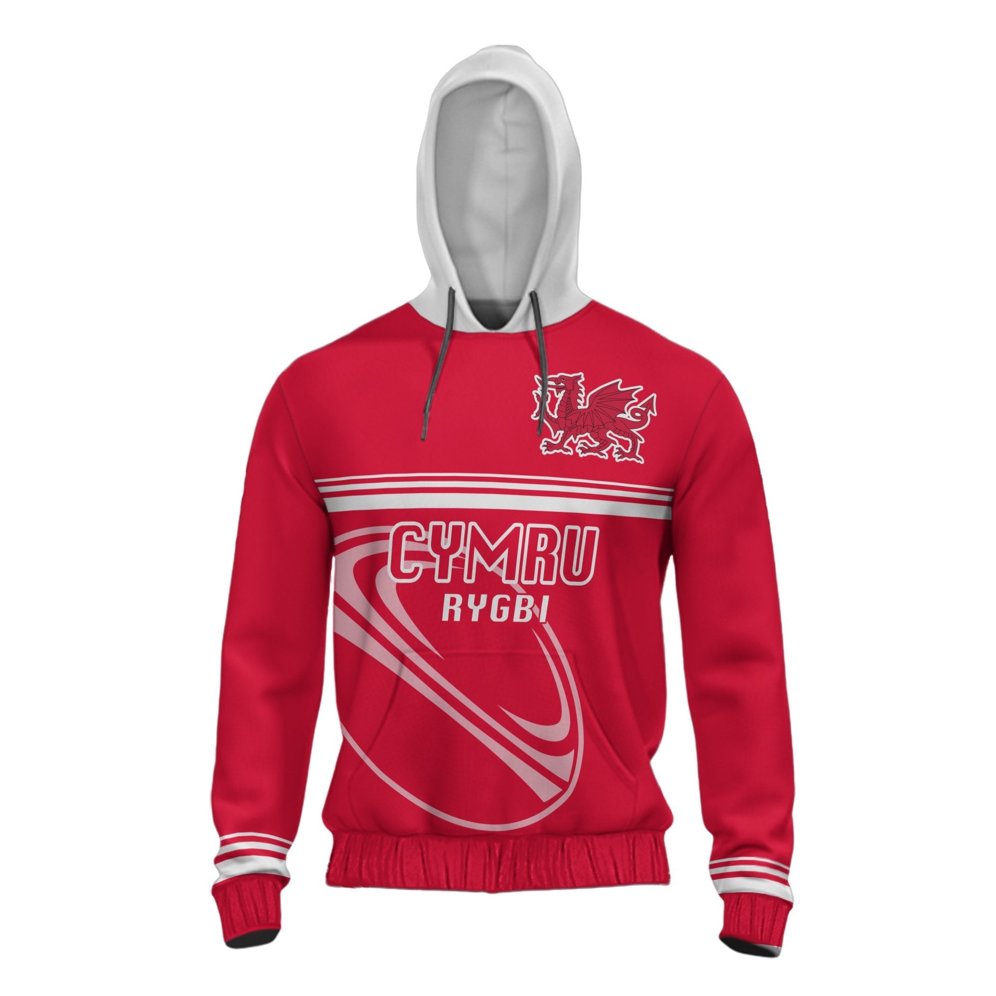 Wales Rugby Hoodie - Horizontal Style