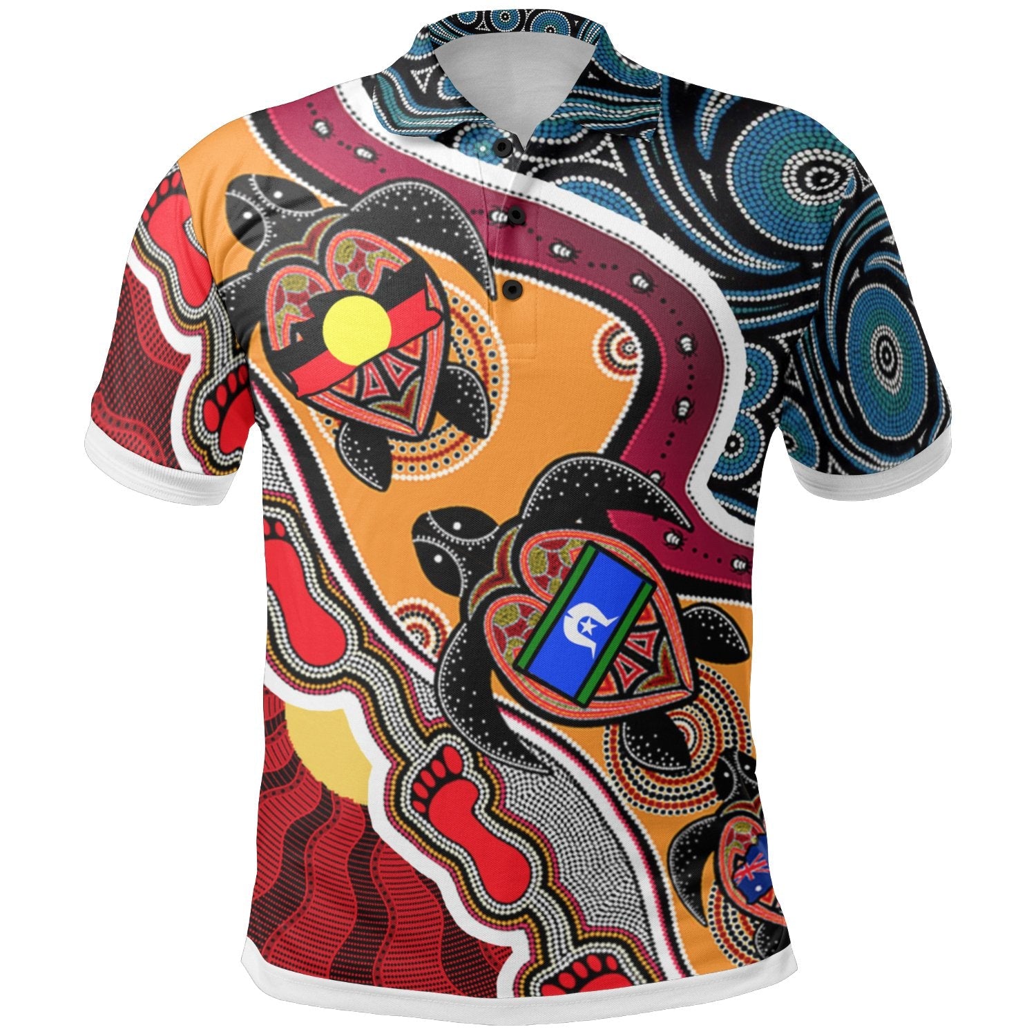 polo-shirt-australia-aboriginal-dots-with-turtle-and-naidoc-flags