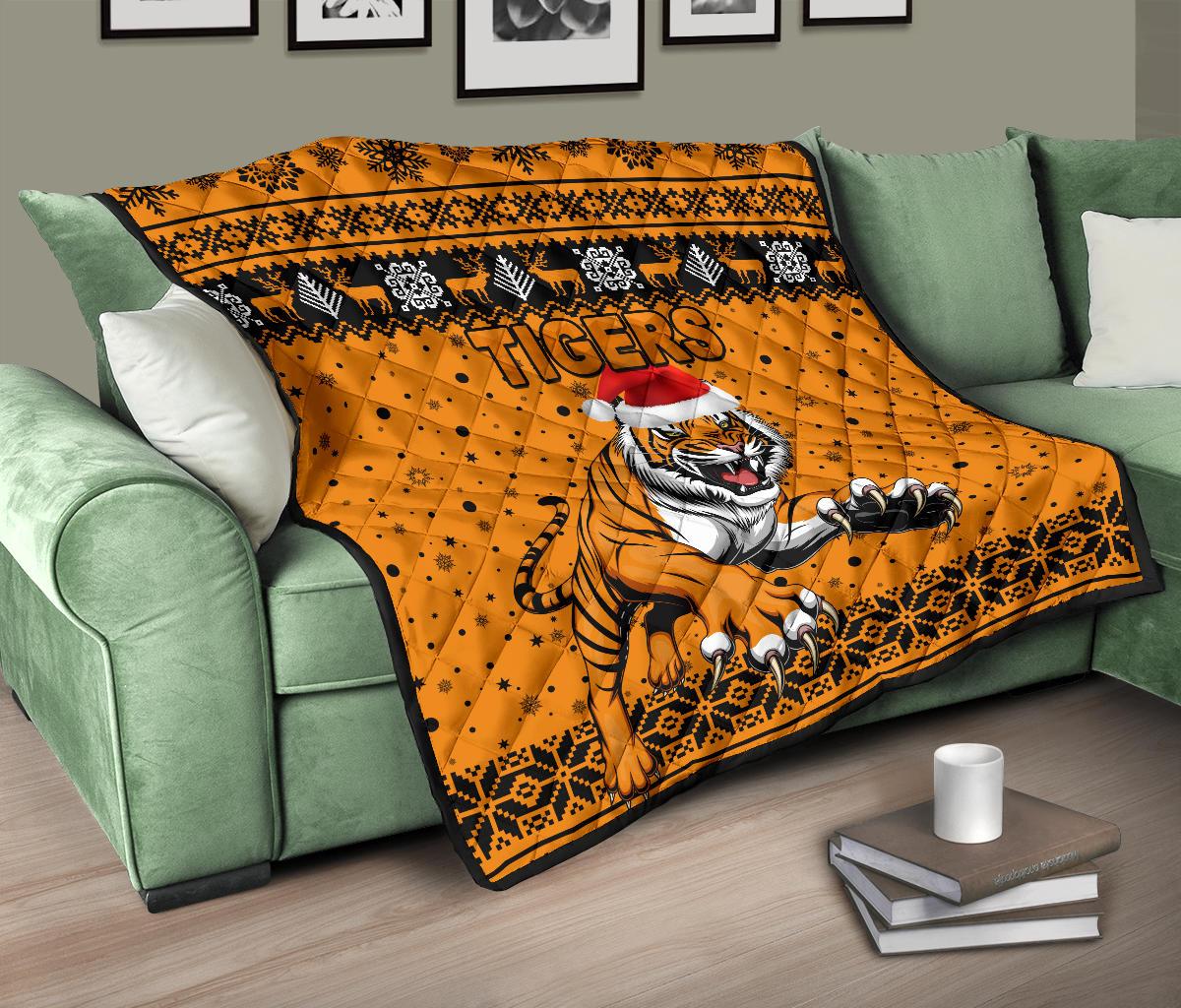 wests-christmas-premium-quilt-tigers-unique-vibes-orange