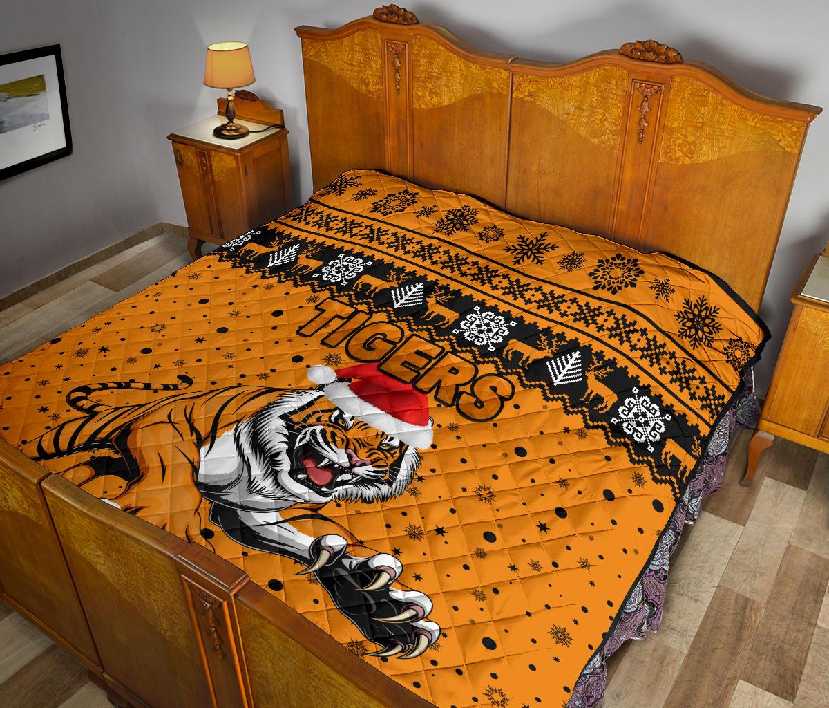 wests-christmas-premium-quilt-tigers-unique-vibes-orange