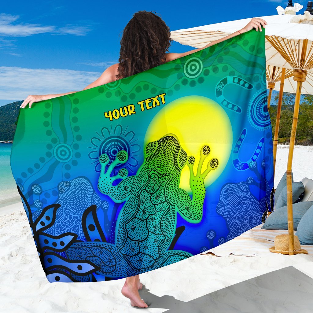 customaboriginal-sarong-indigenous-frog-blue