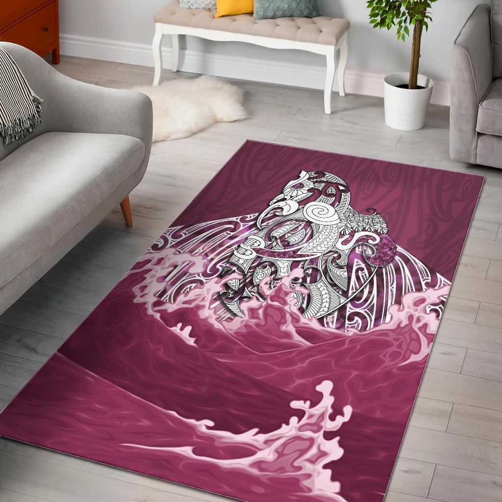 maori-manaia-the-blue-sea-area-rug-pink