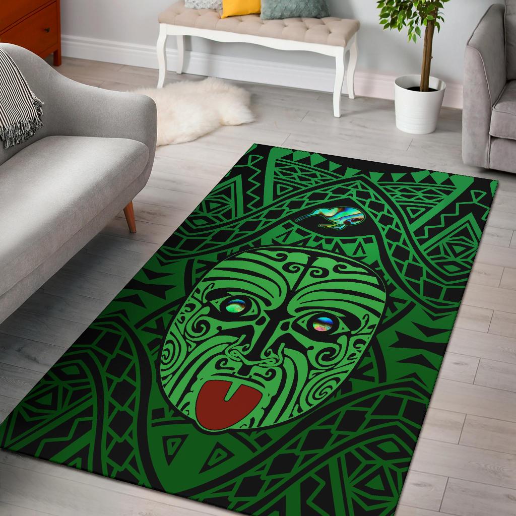 integrity-maori-ta-moko-area-rug-kiwi-and-paua-green