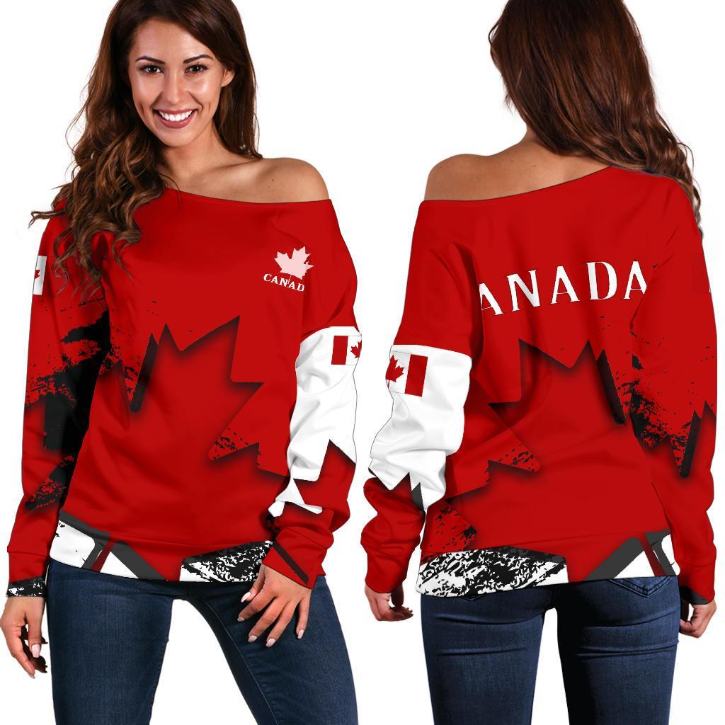 Canada Special Women'S Off Shoulder Sweater - Vibe Hoodie