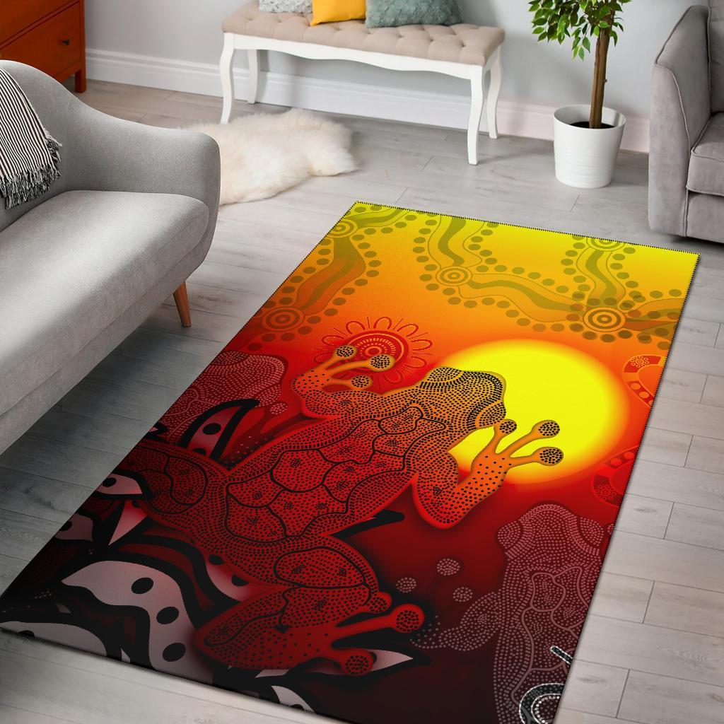 aboriginal-area-rug-indigenous-frog-red