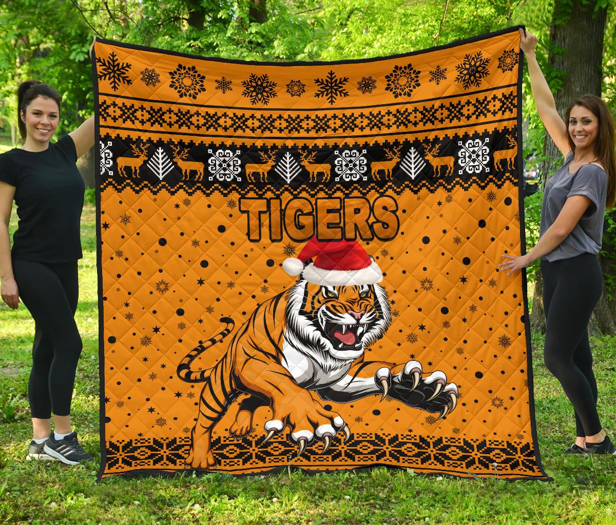 wests-christmas-premium-quilt-tigers-unique-vibes-orange