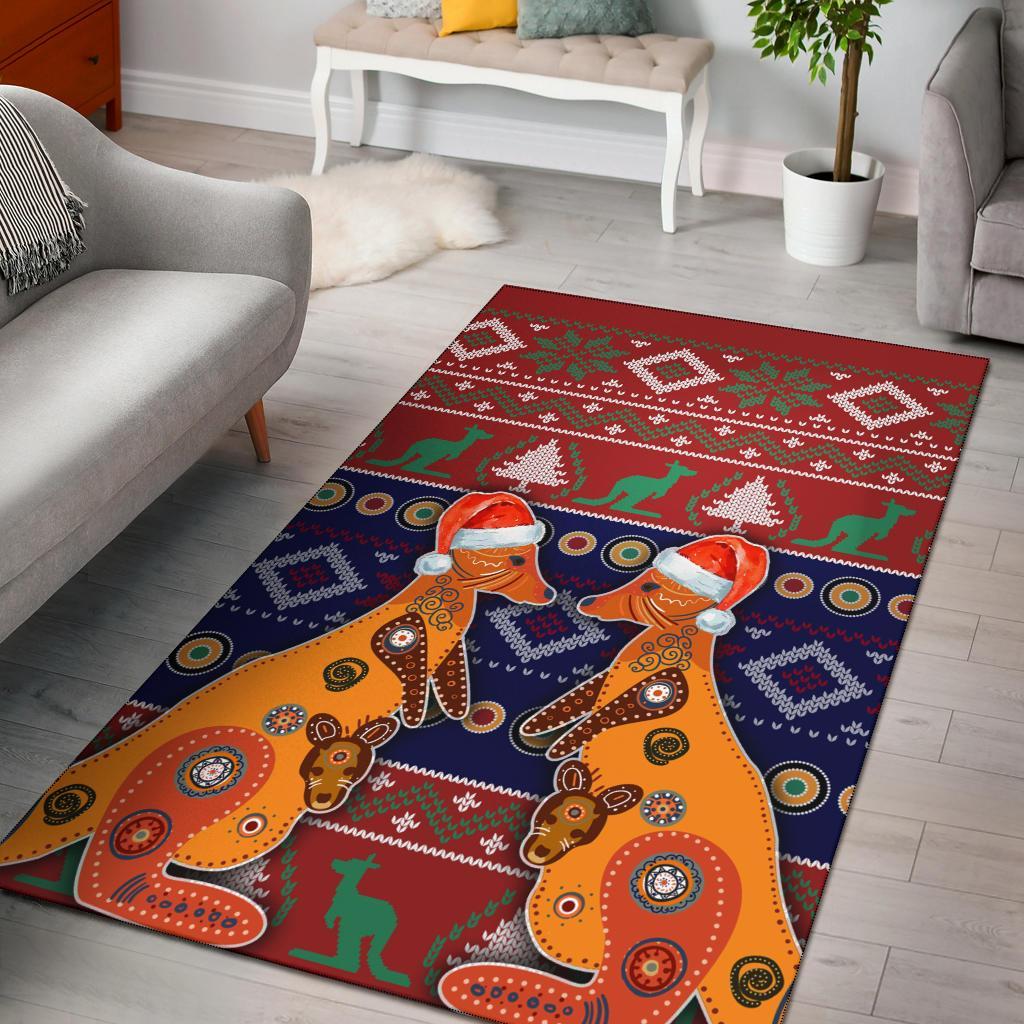 christmas-area-rug-mother-kangaroo-in-christmas