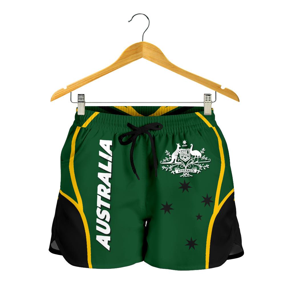 Women's Shorts - Australian Coat Of Arms (Green) Shorts - Vibe Hoodie