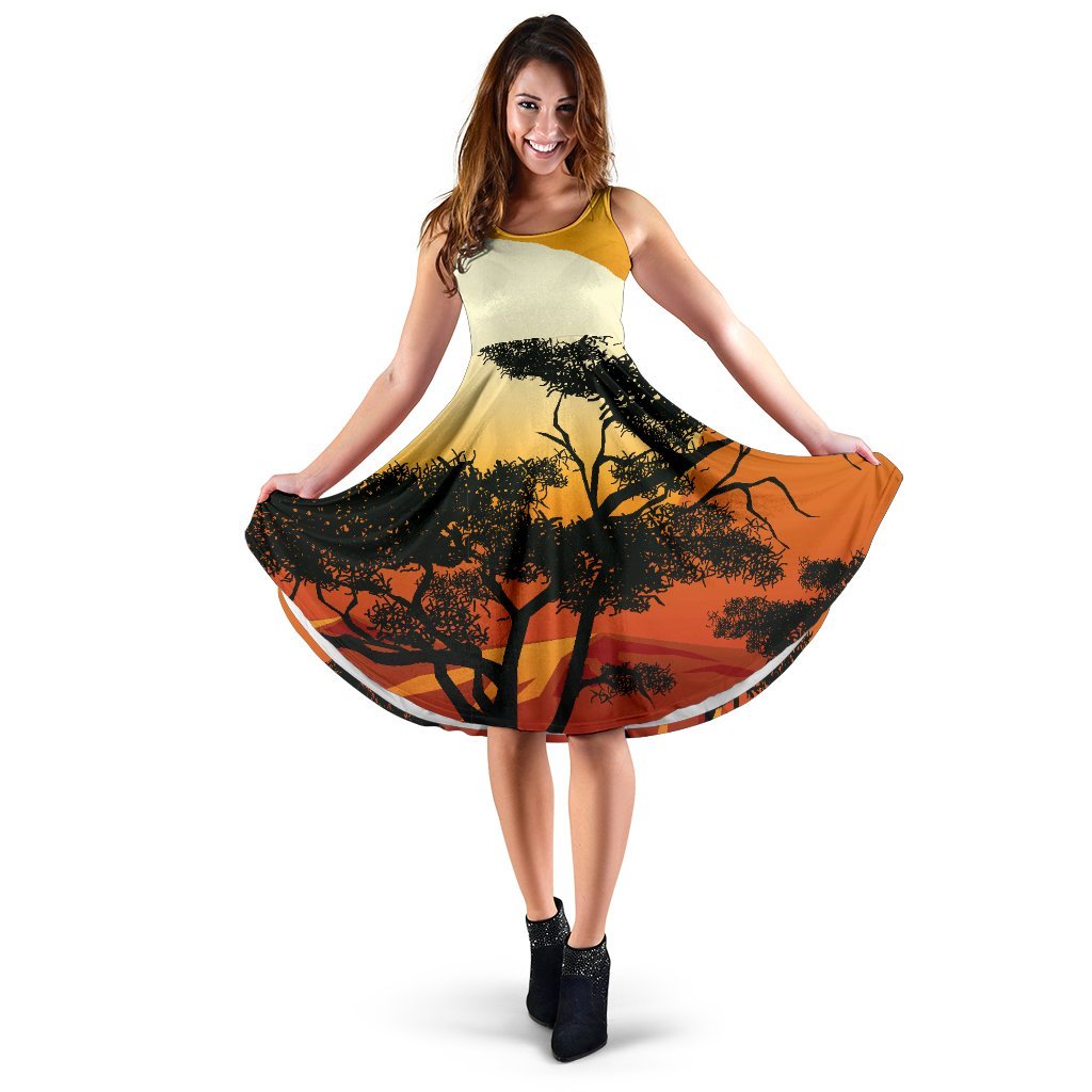 Women's Dress - Sunset And Tree In Australia - Vibe Hoodie