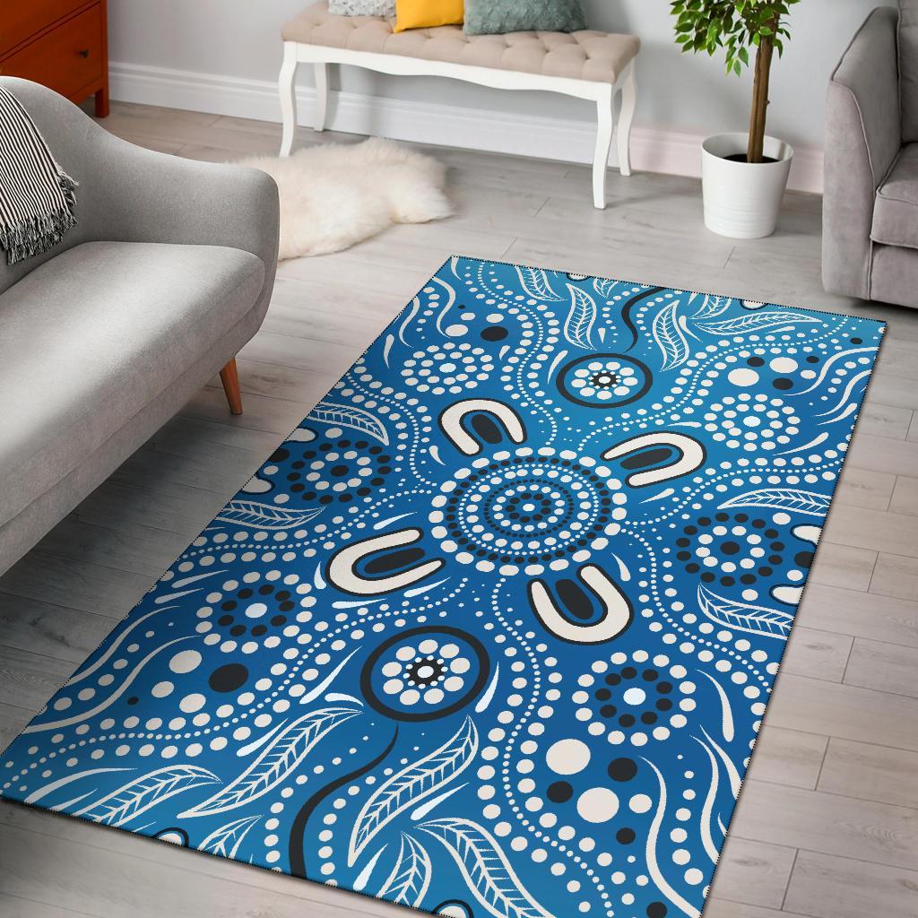 aboriginal-area-rug-indigenous-circle-dot-painting-blue-color