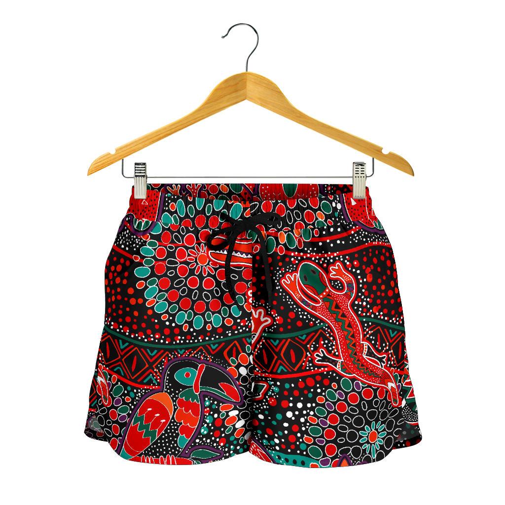 Women's Shorts - Aboriginal Animal & Dot Acrylic Paint - Vibe Hoodie